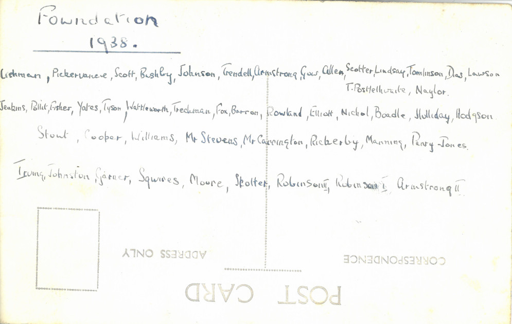 Foundation House 1938 Names